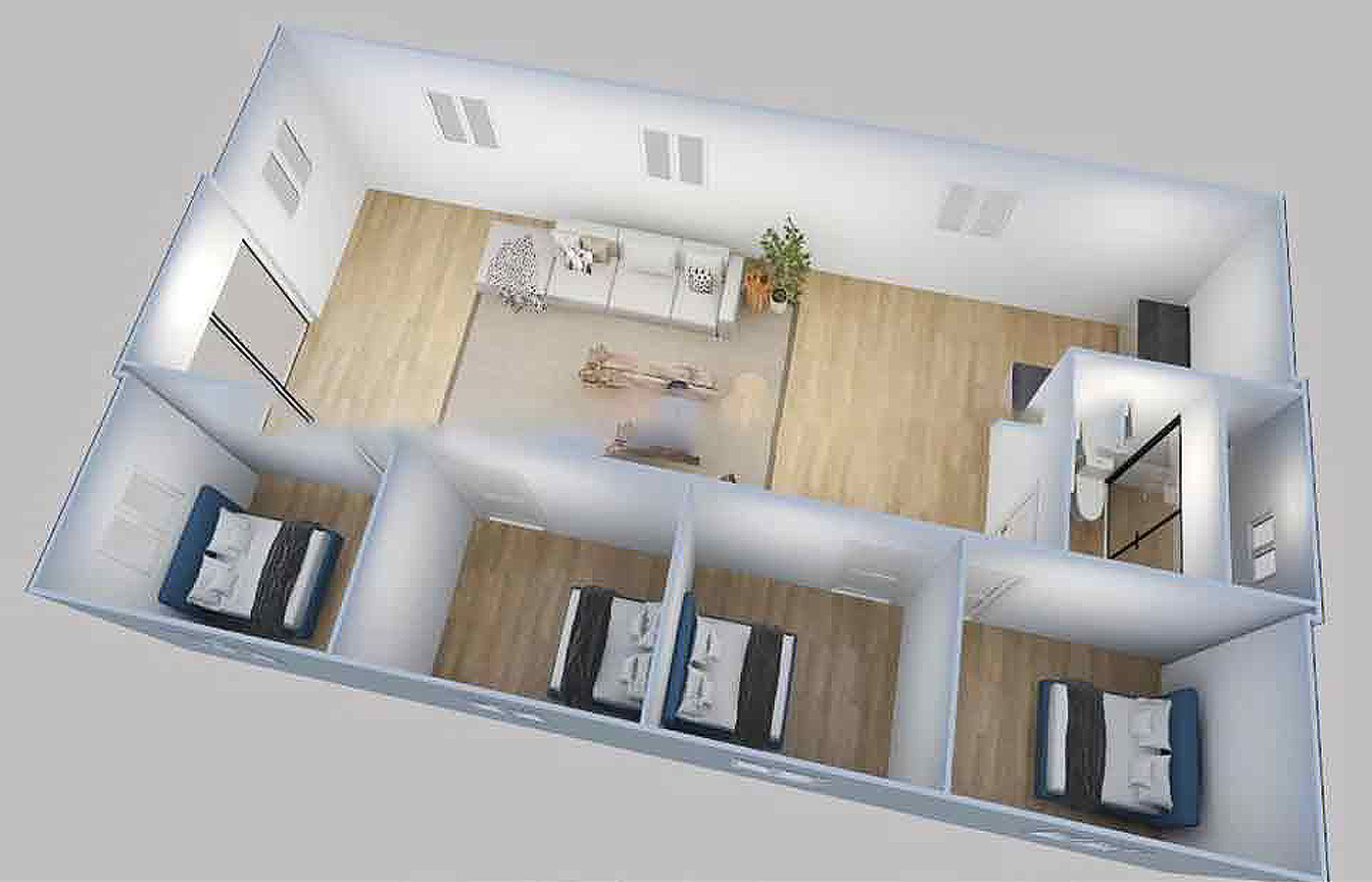 Container extensibil de 40 de picioare, de lux, personalizat, cu placă exterioară din metal Container extensibil de 40 de picioare, de lux, personalizat, cu placă exterioară din metal