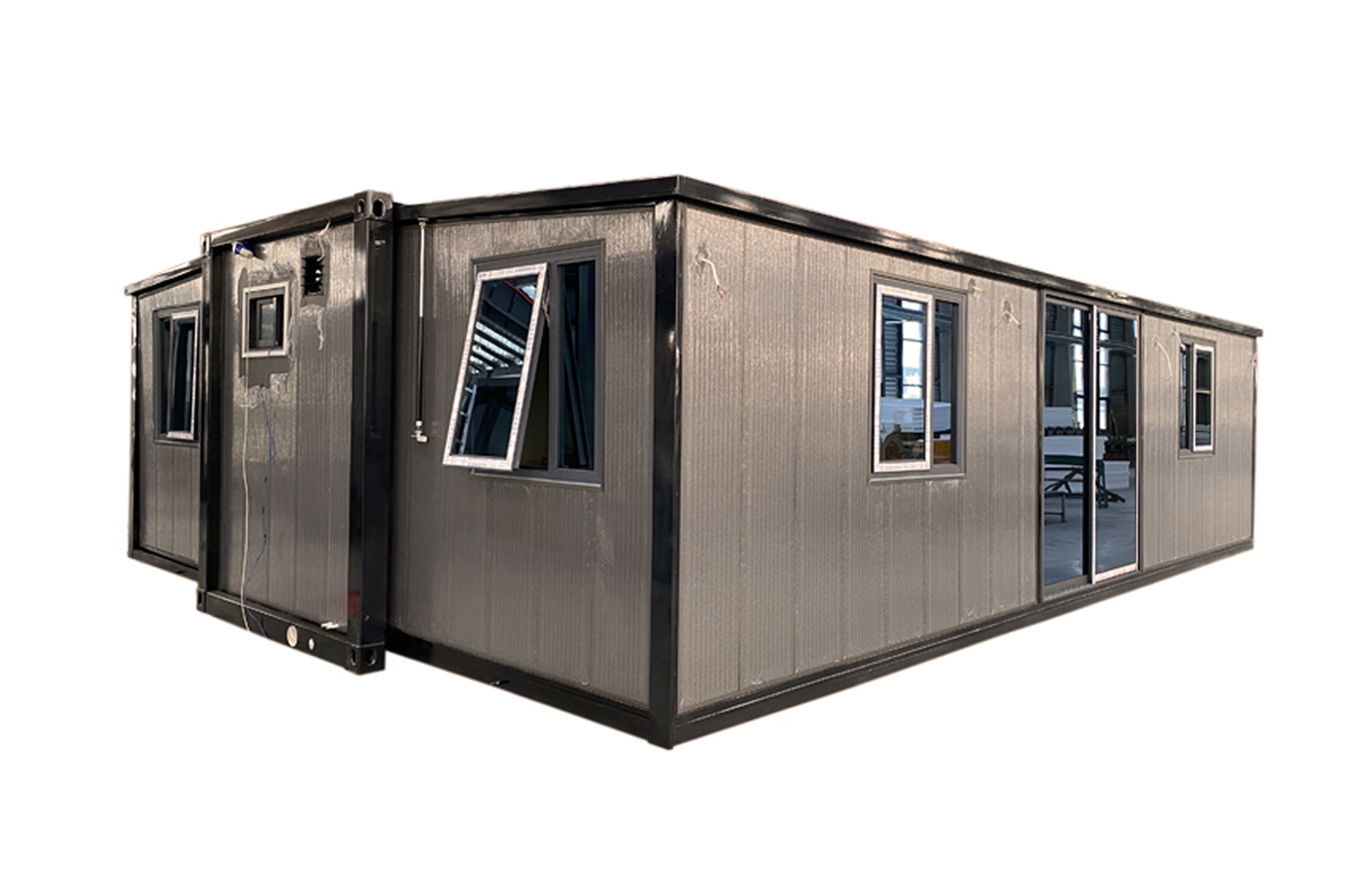 Container extensibil de 40 de picioare, de lux, personalizat, cu placă exterioară din metal